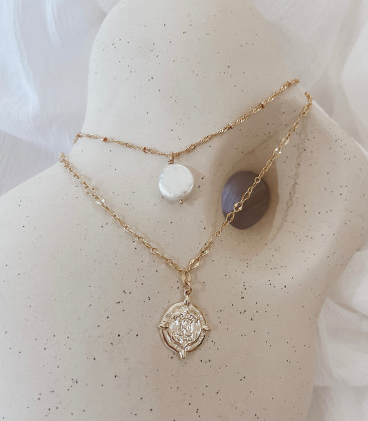 Halia - Gold or Silver Plated Double Layer Pearl Necklace